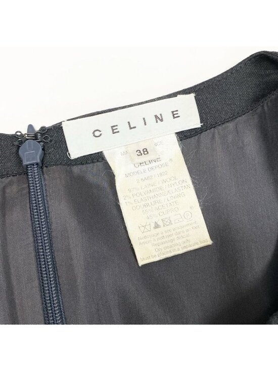 Celine A-line Dress with Carriage Belt 38 Gray Vintage main image 7
